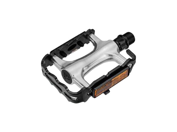 PEDAL VP MTB ALUMINIO C/REFLECTANTE, NEGRO/PLATA