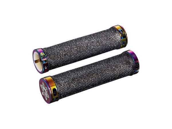 SUPACAZ DIAMOND KUSH GRIP BLK/OIL SLICK DH STAR RINGZ