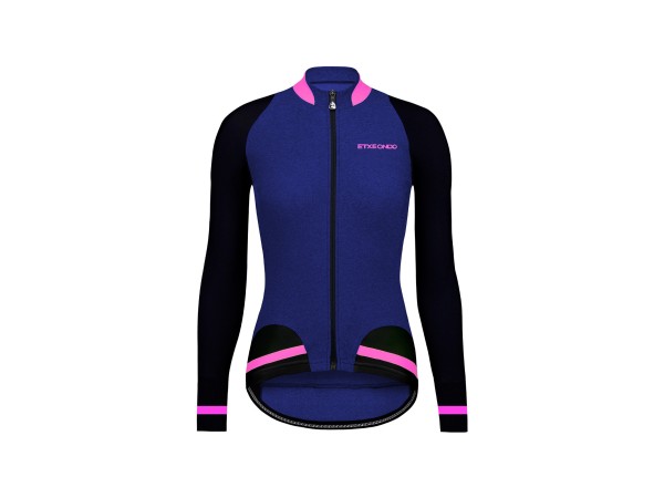 CHAQUETA ETXEONDO FEM BOMBER AZUL ROSA FRONTAL